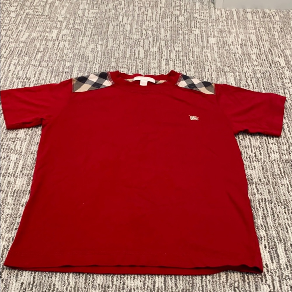 Burberry boys size 10y red logo tshirt
